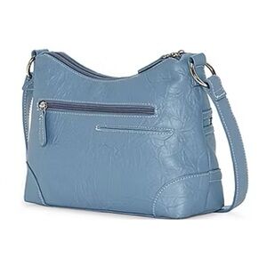 1 Pouch. Adjustable Straps. 3 Inside Pockets, 1 Zip pocket. W 11”, D4”, H 9”